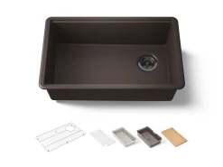 29-1/2" undermount single-bowl workstation kitchen sink