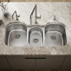 41-3/4" undermount triple-bowl kitchen sink