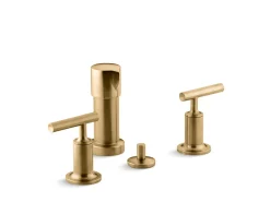 Vertical spray bidet faucet with lever handles