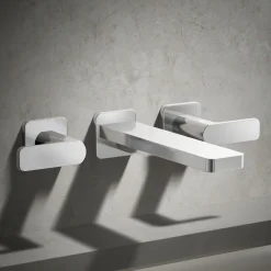 Wall-mount bath faucet trim