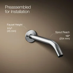 Wall-mount bathroom sink faucet spout with Tube design, 1.2 gpm