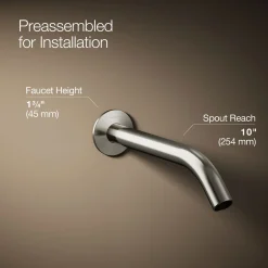 Wall-mount bathroom sink faucet spout with Tube design, 1.2 gpm