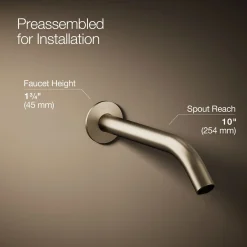Wall-mount bathroom sink faucet spout with Tube design, 1.2 gpm