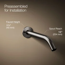 Wall-mount bathroom sink faucet spout with Tube design, 1.2 gpm