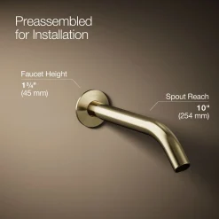 Wall-mount bathroom sink faucet spout with Tube design, 1.2 gpm