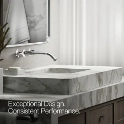 Wall-mount bathroom sink faucet spout with Tube design, 1.2 gpm