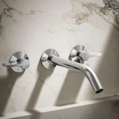 Wall-mount bathroom sink faucet spout with Tube design, 1.2 gpm