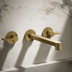 Wall-mount bathroom sink faucet spout with Row design, 1.2 gpm