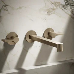 Wall-mount bathroom sink faucet spout with Row design, 1.2 gpm