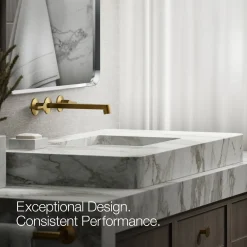 Wall-mount bathroom sink faucet spout with Row design, 1.2 gpm