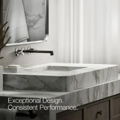 Wall-mount bathroom sink faucet spout with Row design, 1.2 gpm