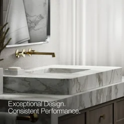 Wall-mount bathroom sink faucet spout with Row design, 1.2 gpm