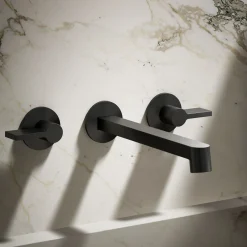 Wall-mount bathroom sink faucet spout with Row design, 1.2 gpm