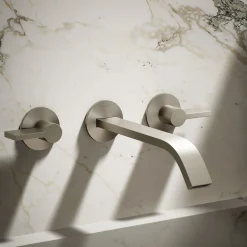 Wall-mount bathroom sink faucet spout with Ribbon design, 1.2 gpm