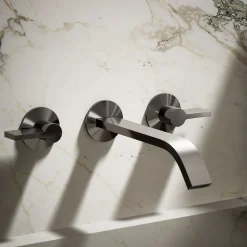 Wall-mount bathroom sink faucet spout with Ribbon design, 1.2 gpm
