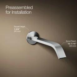 Wall-mount bathroom sink faucet spout with Ribbon design, 1.2 gpm