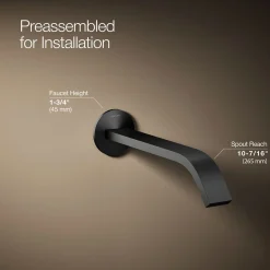 Wall-mount bathroom sink faucet spout with Ribbon design, 1.2 gpm