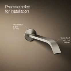 Wall-mount bathroom sink faucet spout with Ribbon design, 1.2 gpm