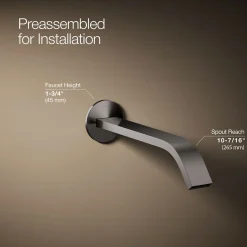Wall-mount bathroom sink faucet spout with Ribbon design, 1.2 gpm