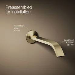 Wall-mount bathroom sink faucet spout with Ribbon design, 1.2 gpm
