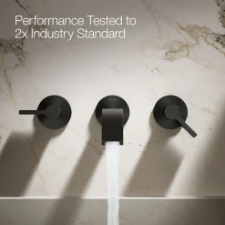 Wall-mount bathroom sink faucet spout with Ribbon design, 1.2 gpm
