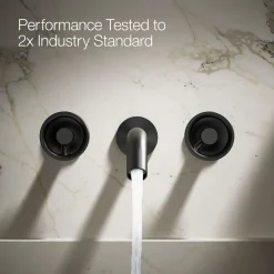 Wall-mount bathroom sink faucet Industrial handle trim