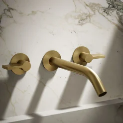 Wall-mount bathroom sink faucet Lever handle trim