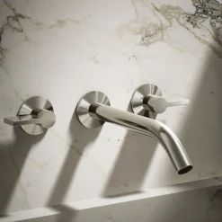 Wall-mount bathroom sink faucet Lever handle trim