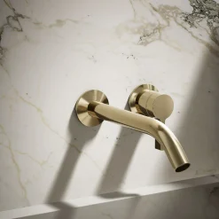 Wall-mount bathroom sink faucet handle