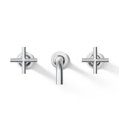 Wall-mount bathroom sink faucet trim with Cross handles, 1.2 gpm