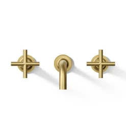 Wall-mount bathroom sink faucet trim with Cross handles, 1.2 gpm