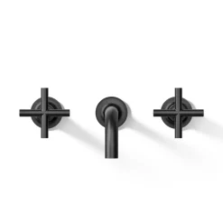 Wall-mount bathroom sink faucet trim with Cross handles, 1.2 gpm