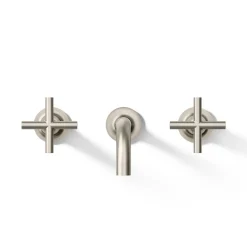 Wall-mount bathroom sink faucet trim with Cross handles, 1.2 gpm