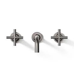 Wall-mount bathroom sink faucet trim with Cross handles, 1.2 gpm