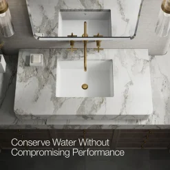 Wall-mount bathroom sink faucet trim with Cross handles, 1.2 gpm
