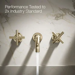 Wall-mount bathroom sink faucet trim with Cross handles, 1.2 gpm