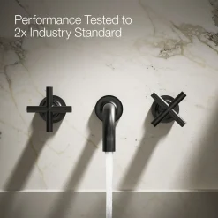 Wall-mount bathroom sink faucet trim with Cross handles, 1.2 gpm