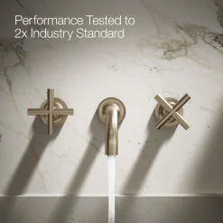 Wall-mount bathroom sink faucet trim with Cross handles, 1.2 gpm