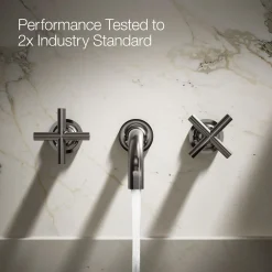 Wall-mount bathroom sink faucet trim with Cross handles, 1.2 gpm