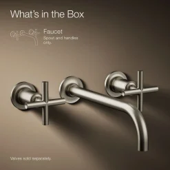 Wall-mount bathroom sink faucet trim with Cross handles, 1.2 gpm