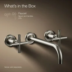Wall-mount bathroom sink faucet trim with Cross handles, 1.2 gpm