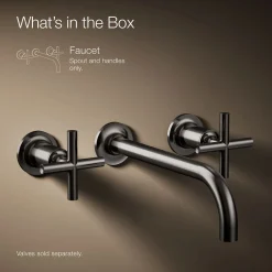 Wall-mount bathroom sink faucet trim with Cross handles, 1.2 gpm