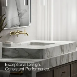 Wall-mount bathroom sink faucet trim with Cross handles, 1.2 gpm