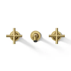 Wall-mount bathroom sink faucet trim with Cross handles, 1.2 gpm