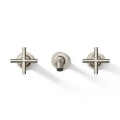 Wall-mount bathroom sink faucet trim with Cross handles, 1.2 gpm