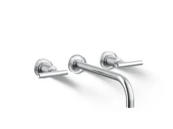 Wall-mount bathroom sink faucet trim with Lever handles, 1.2 gpm