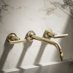 Wall-mount bathroom sink faucet trim with Lever handles, 1.2 gpm