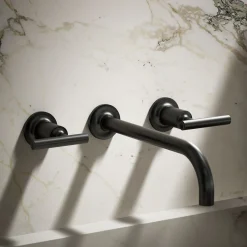 Wall-mount bathroom sink faucet trim with Lever handles, 1.2 gpm