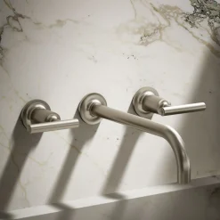 Wall-mount bathroom sink faucet trim with Lever handles, 1.2 gpm