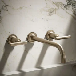 Wall-mount bathroom sink faucet trim with Lever handles, 1.2 gpm